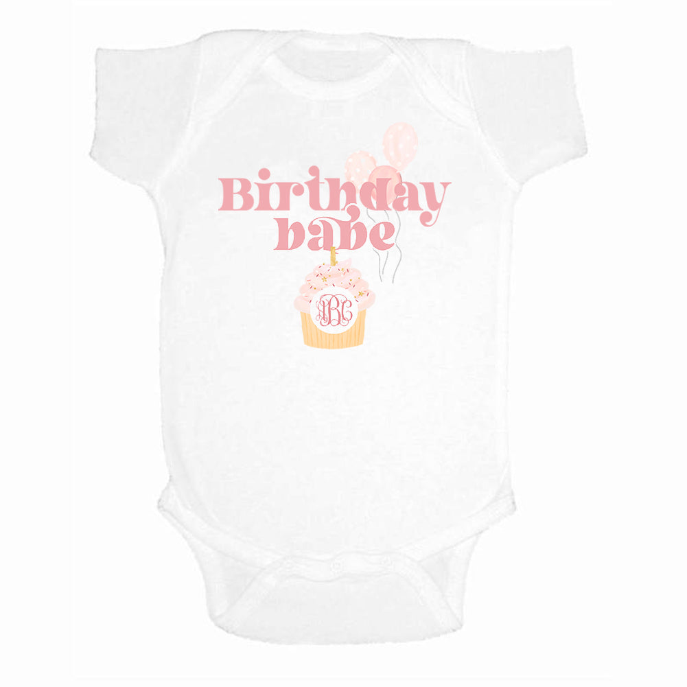 Monogrammed Infant 'Birthday Babe' Onesie