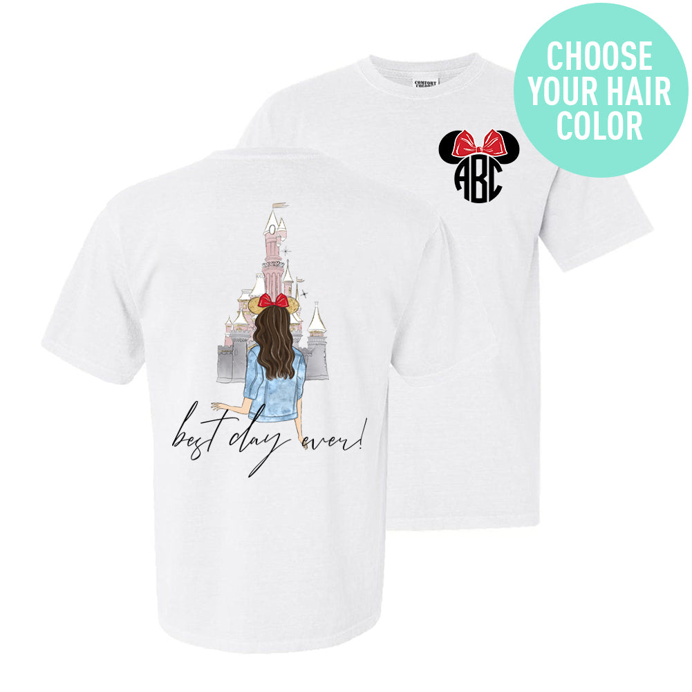 Monogrammed Disney Best Day Ever Front & Back T-Shirt