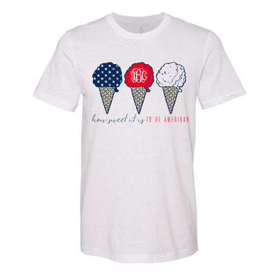 Monogrammed Fourth of July How Sweet It Is To Be American Tee