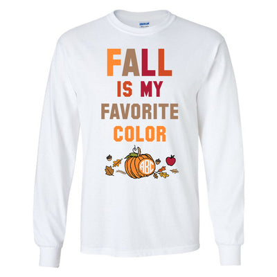 Monogrammed Fall Is My Favorite Color Long Sleeve Shirt