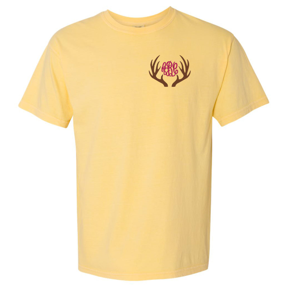 Monogrammed Deer Antlers T-Shirt