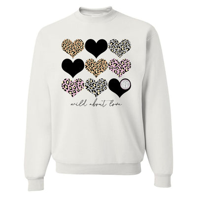 Monogrammed Wild About Love Leopard Valentine's Day Sweatshirt