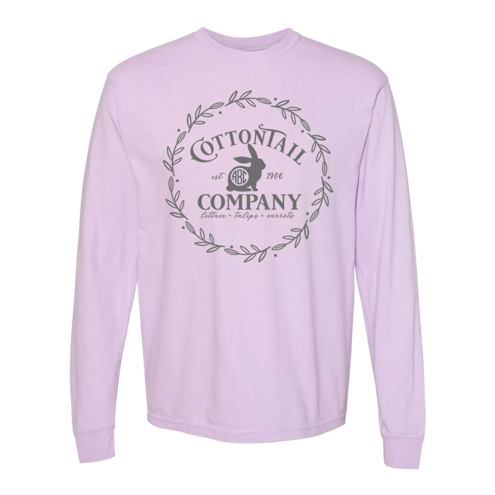 Monogrammed Easter Cottontail Bunny Long Sleeve Shirt