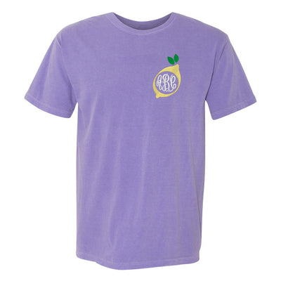 Violet Comfort Colors T-Shirt with Lemon United Monogram