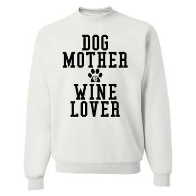 Monogrammed Dog Mother Wine Lover Sweatshirt