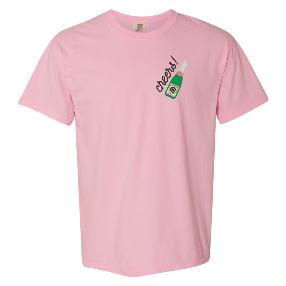 Monogrammed Blossom Comfort Colors Champagne T-Shirt
