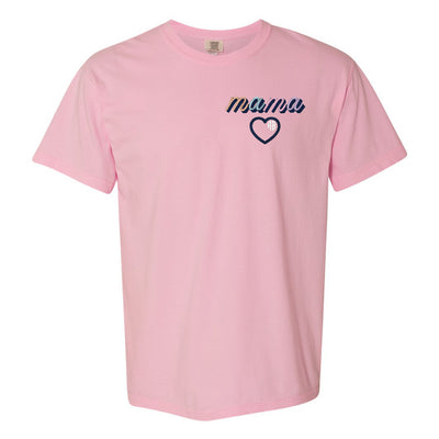 Monogrammed Mama Embroidery Heart T-Shirt Script