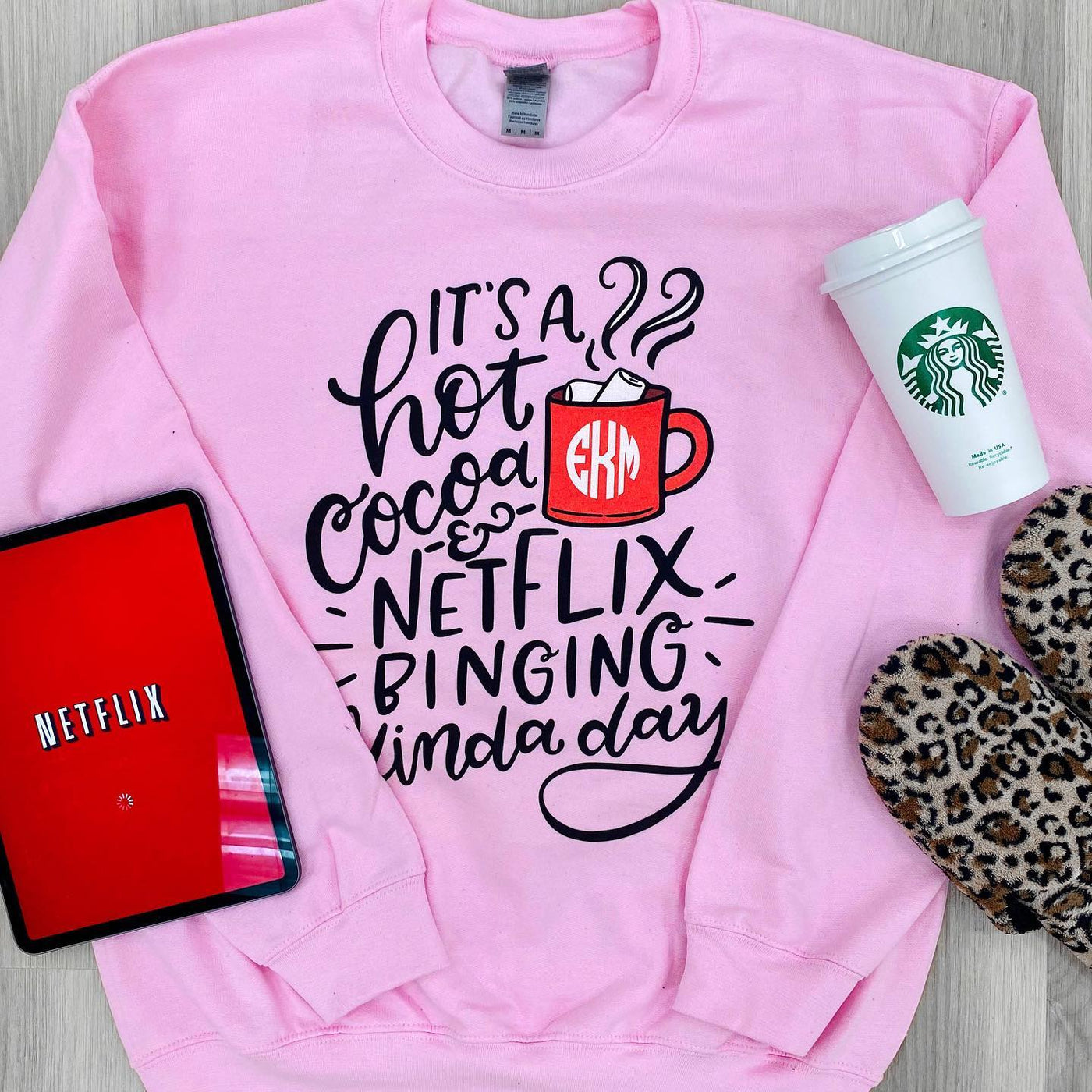 Netflix Cute Christmas Sweatshirt Monogram