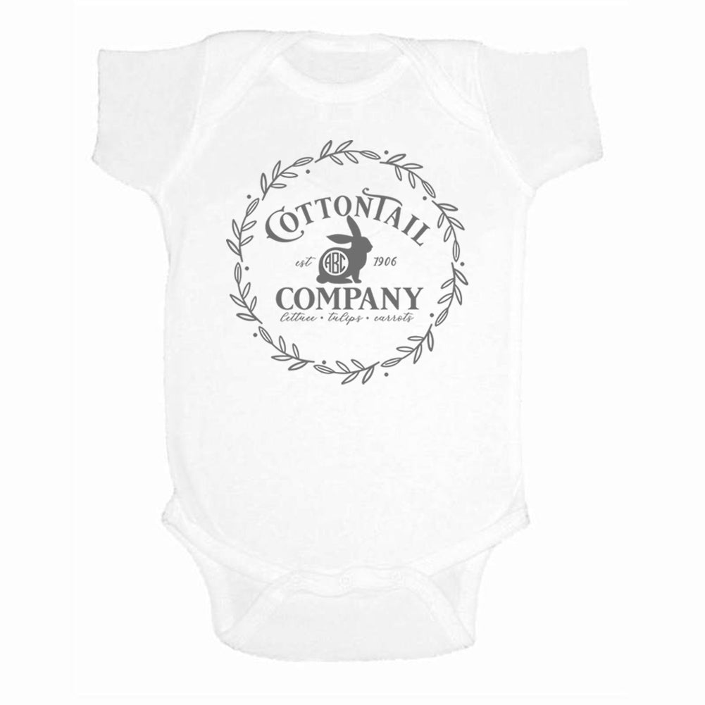 Monogrammed Infant Easter Cottontail Trail Onesie
