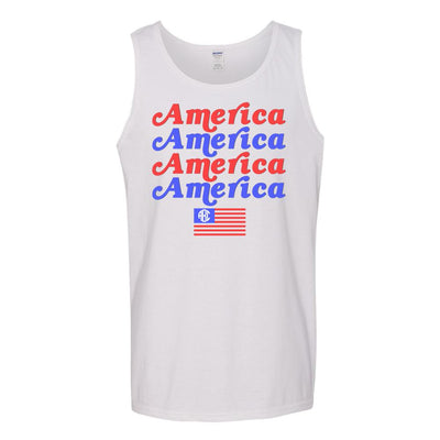 Monogrammed America America Tank Top Fourth of July