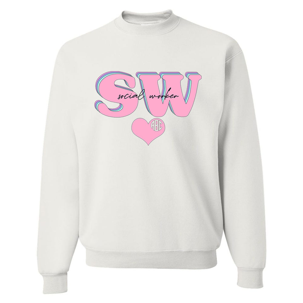 Monogrammed 'Social Worker' Crewneck Sweatshirt