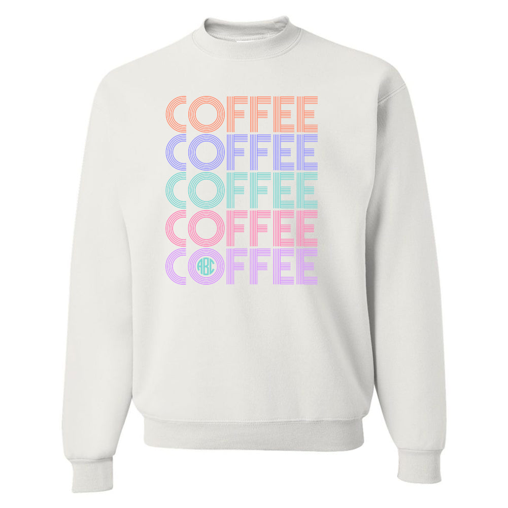 Monogrammed Retro Coffee Crewneck Sweatshirt