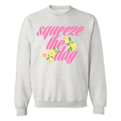 Monogrammed Lemons Squeeze The Day Crewneck Sweatshirt