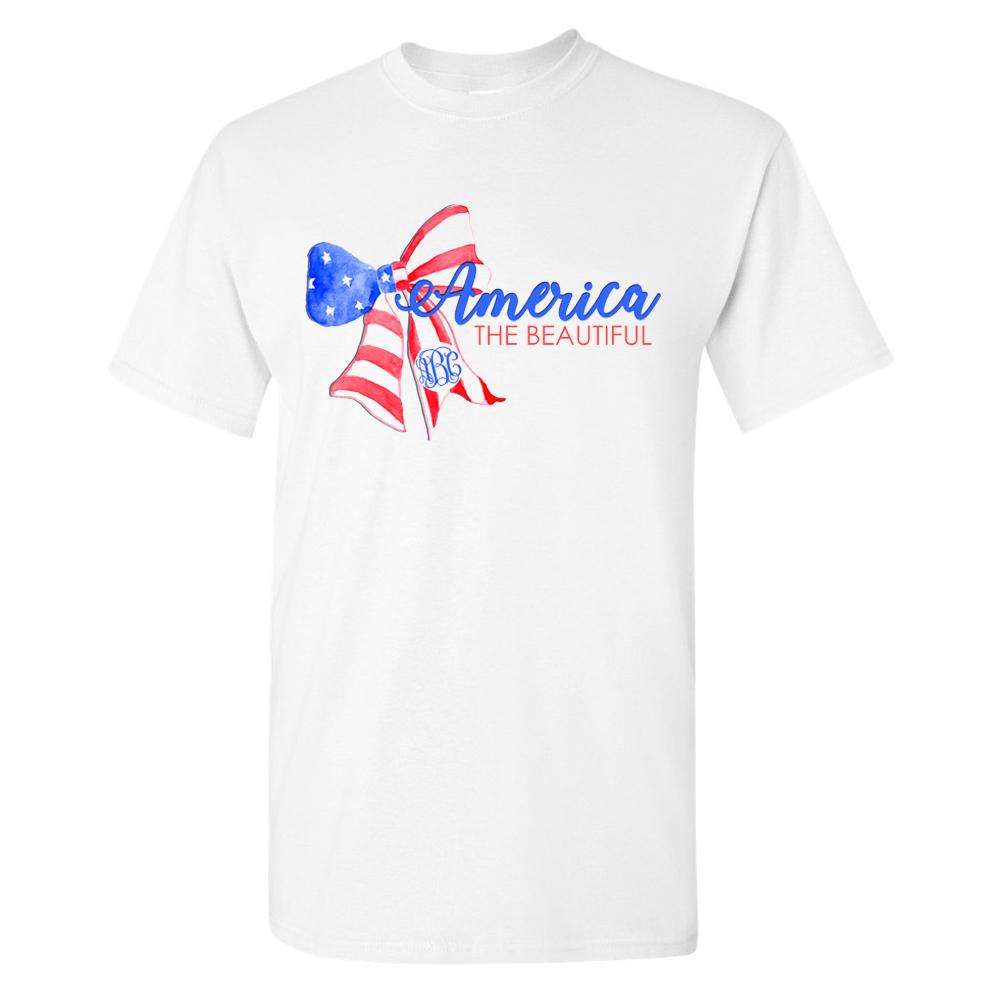 Monogrammed America The Beautiful T-Shirt Fourth of July