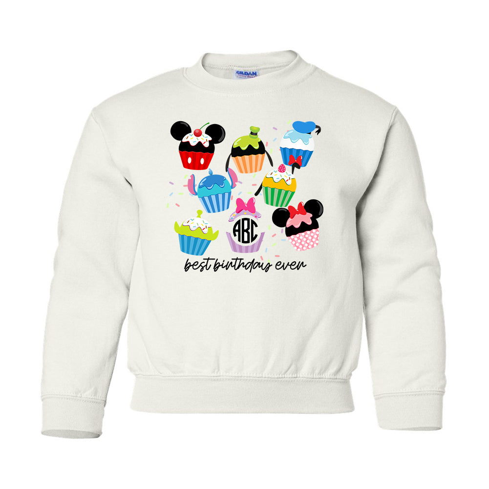 Kids Monogrammed 'Disney Birthday' Crewneck Sweatshirt