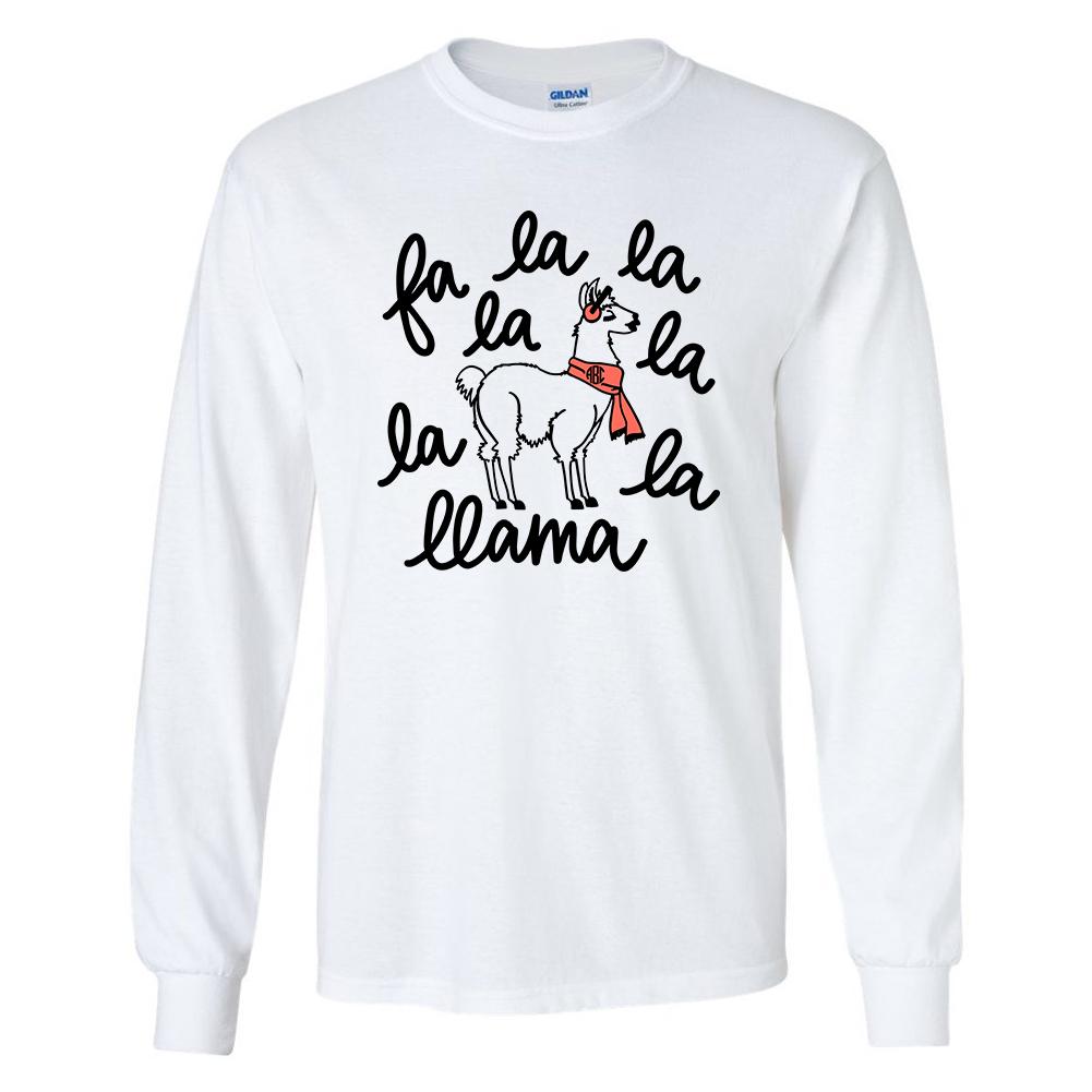 Monogrammed Fa La Llama Long Sleeve Shirt