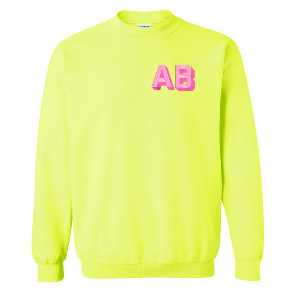 Shadow Block Letters Neon Crewneck Sweatshirt