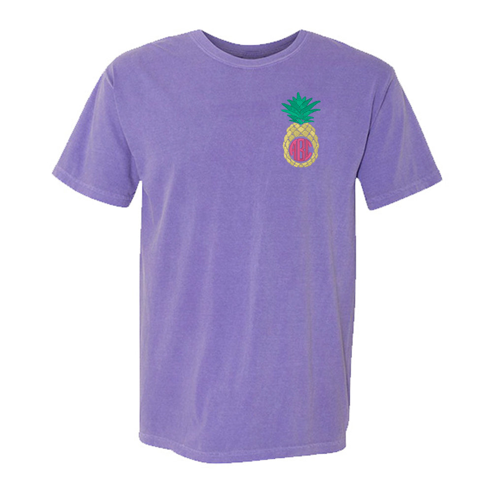 Monogrammed Pineapple Comfort Colors T-Shirt