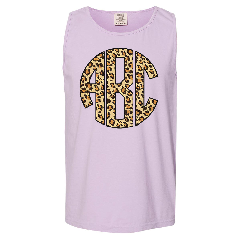 Monogrammed 'Leopard' Big Print Comfort Colors Tank Top