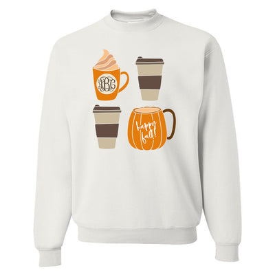 Monogrammed Happy Fall Coffee Crewneck Sweatshirt