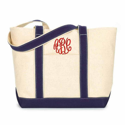 Monogrammed Canvas Boat Tote Extra Large
