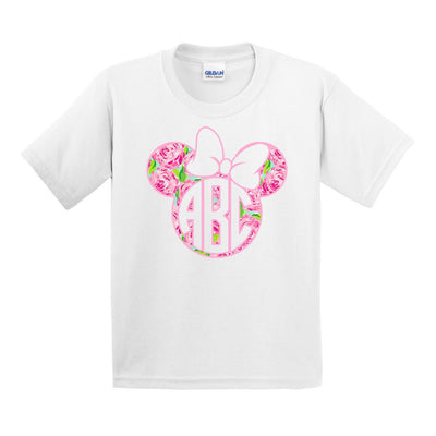 Kids Monogrammed Lilly Minnie Mouse Disney T-Shirt Youth Sizes