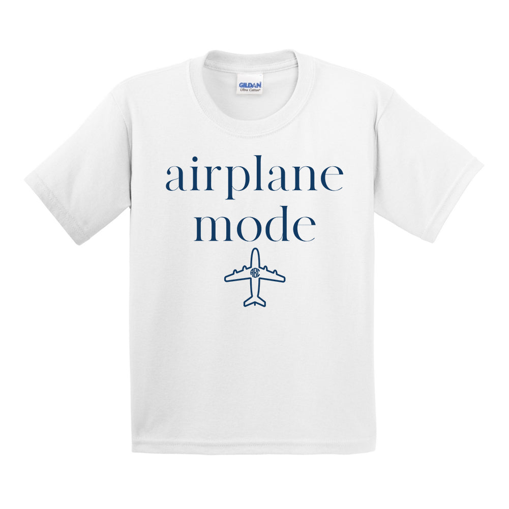 Kids Monogrammed 'Airplane Mode' T-Shirt