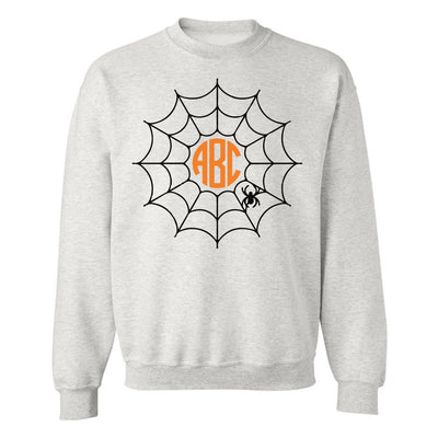 Monogrammed Halloween Spider Web Sweatshirt