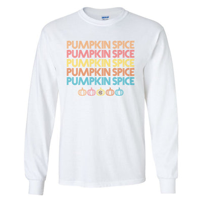 Monogrammed Retro Pumpkin Spice Long Sleeve Shirt