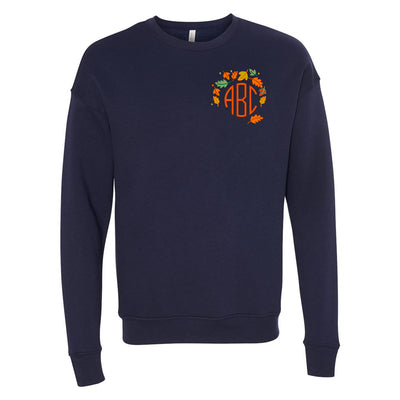 Monogrammed Fall Leaves Premium Crewneck Sweatshirt
