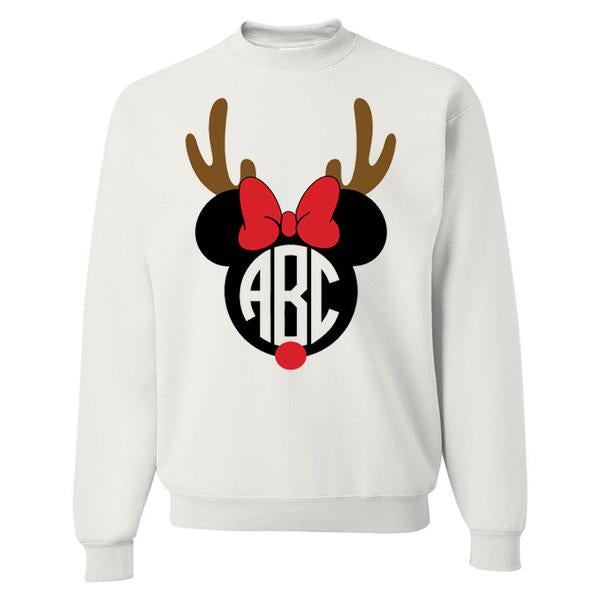 Monogrammed Minnie Reindeer Sweatshirt