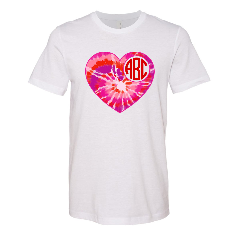 Monogrammed 'Tie Dye Heart' Premium T-Shirt