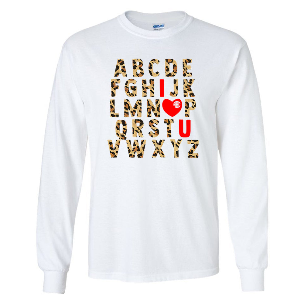 I Love you" Alphabet t0shirt personalized monogram