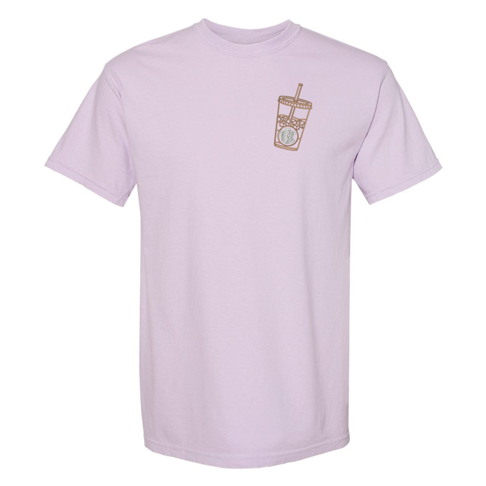 Monogrammed Iced Coffee Comfort Colors T-Shirt