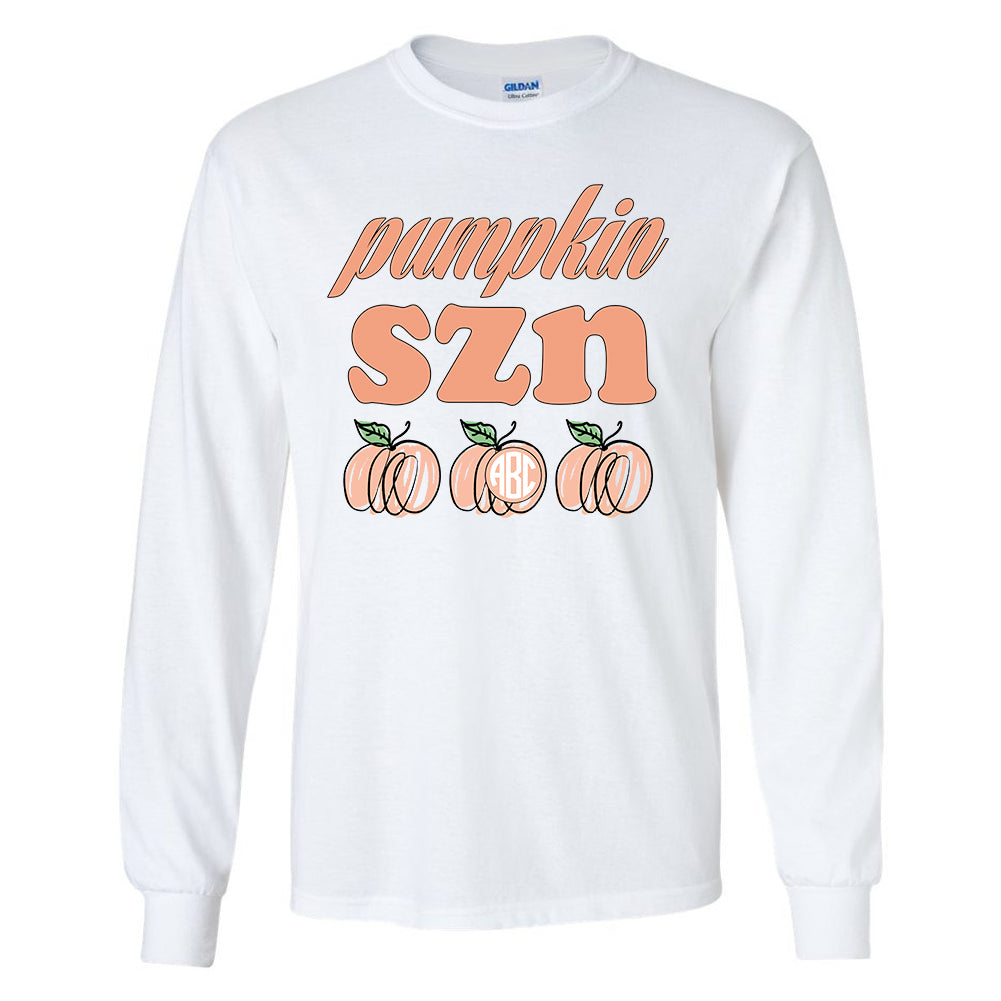 Monogrammed Pumpkin SZN Long Sleeve Shirt