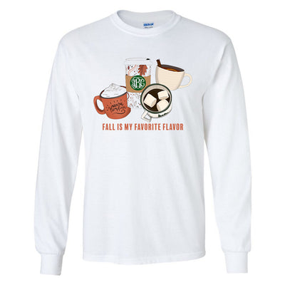 Monogrammed Fall Is My Favorite Flavor Coffee Long Sleeve Shirt