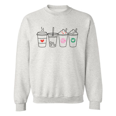 Monogrammed Coffee Lover Drinks Crewneck Sweatshirt