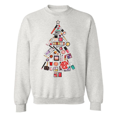 Monogrammed Makeup Christmas Tree Sweatshirt