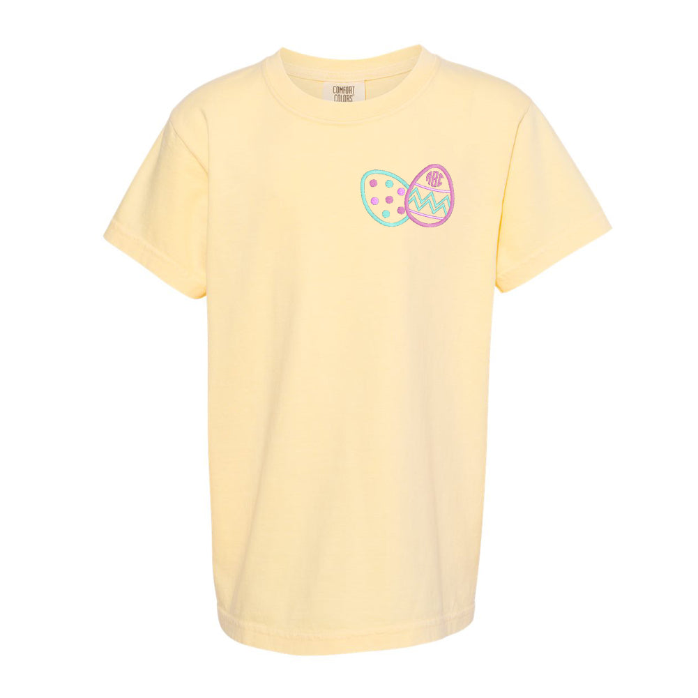 Kids Youth Monogrammed Easter Eggs T-Shirt