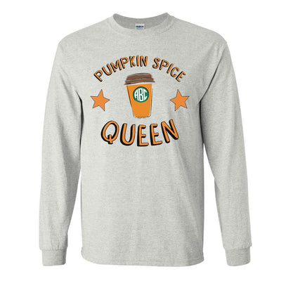 Monogrammed PSL Pumpkin Spice Queen Long Sleeve Shirt