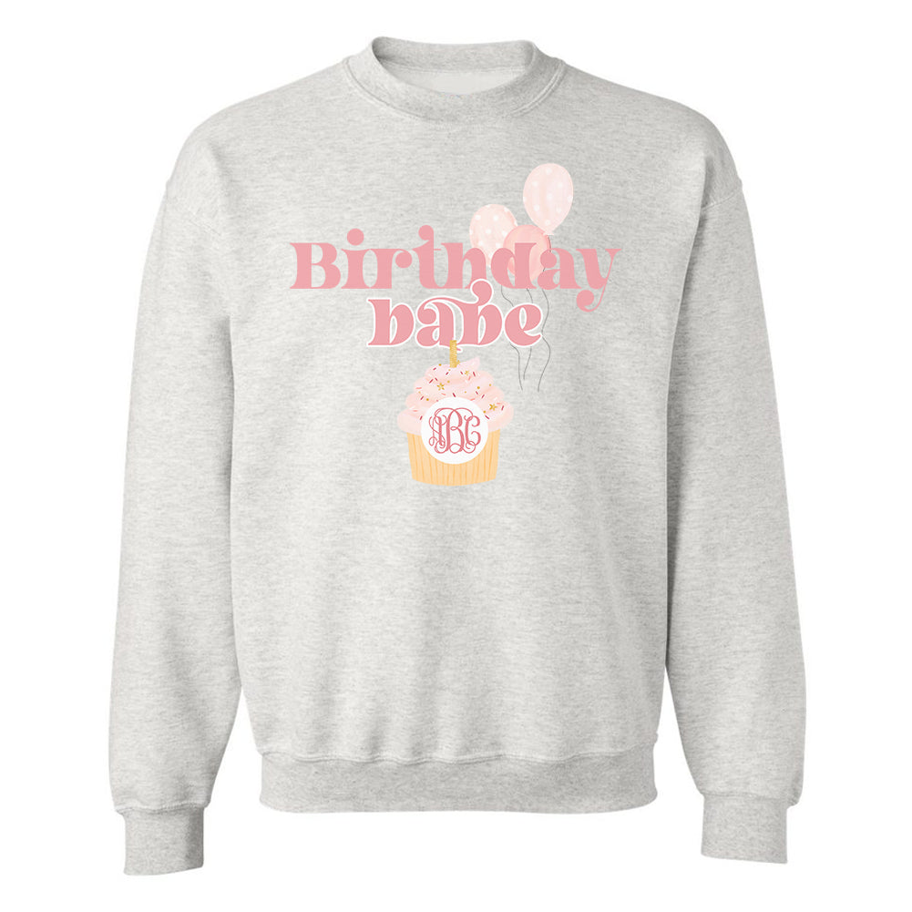 Monogrammed 'Birthday Babe' Crewneck Sweatshirt