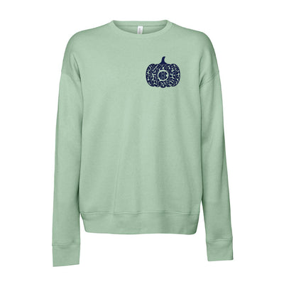 Monogrammed Leopard Pumpkin Premium Crewneck Sweatshirt