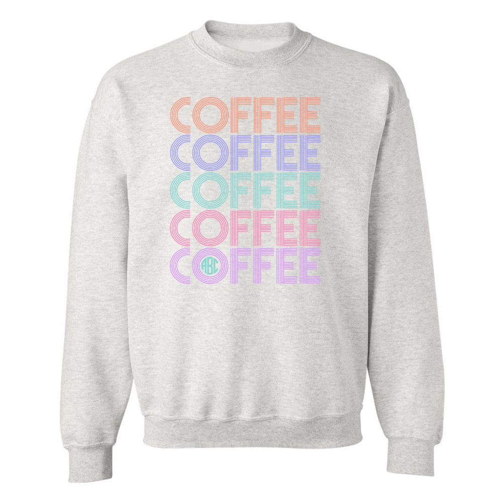 Monogrammed Retro Coffee Crewneck Sweatshirt