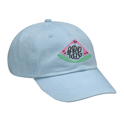 Summer Monogrammed Hat with Fun Embroidered Design