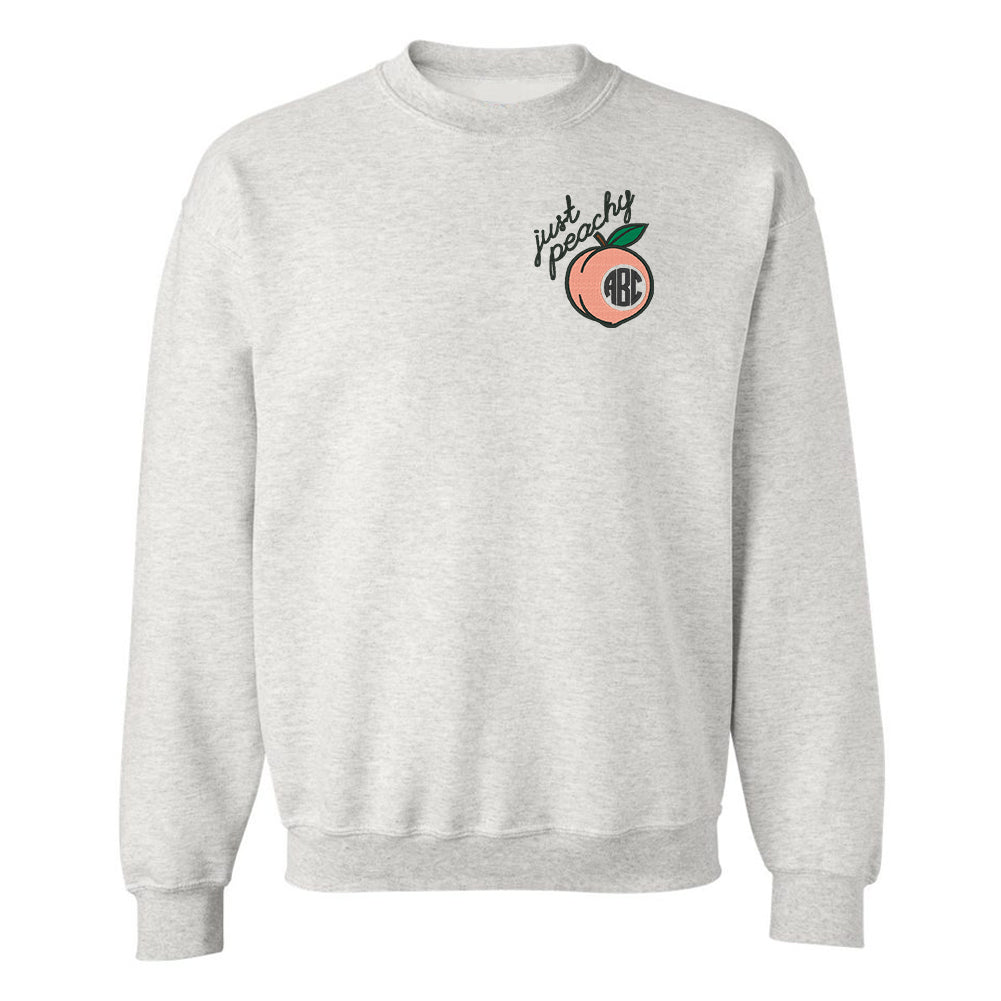 Monogrammed Just Peachy Peach Crewneck Sweatshirt