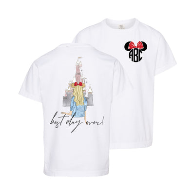 Kids Monogrammed 'Disney Best Day Ever' Front & Back T-Shirt