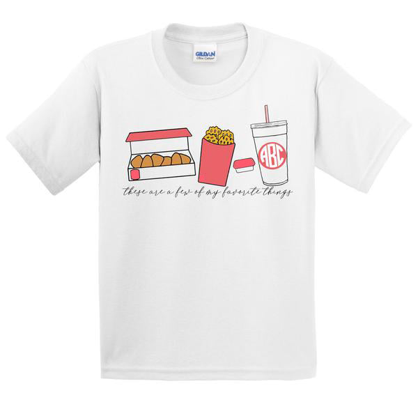 Monogrammed Kids Chick-fil-A Favorite Things T-Shirt Youth Toddler
