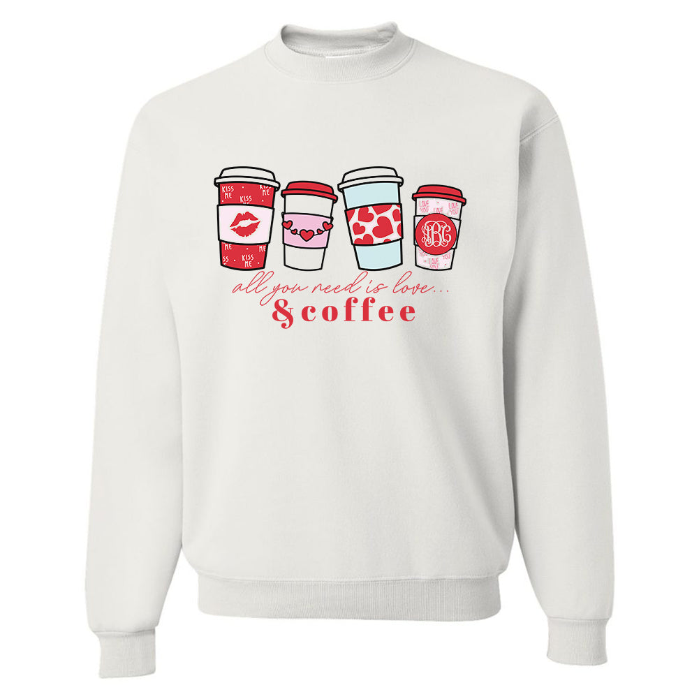 Monogrammed 'Love & Coffee' Crewneck Sweatshirt