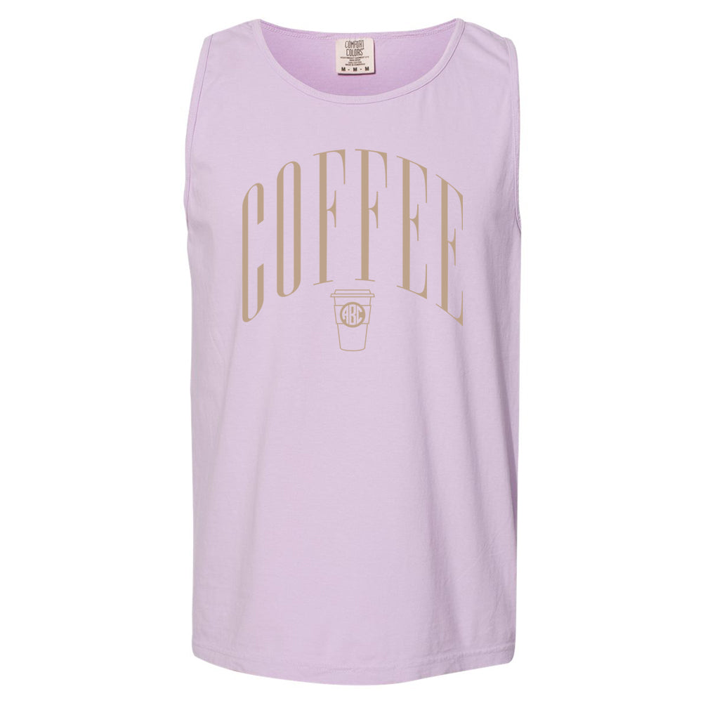 Monogrammed 'Coffee' Comfort Colors Tank Top