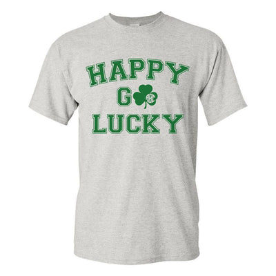 Monogrammed 'Happy Go Lucky' Basic T-Shirt